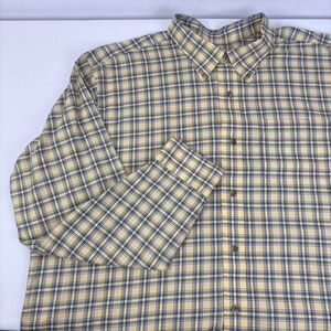 LL Bean Mens Wrinkle Free Twill Plaid Traditional Fit L/S Button Down XXL